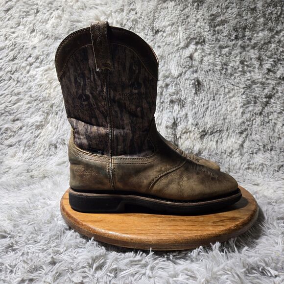 Cabelas Pinedale Mens Size 9.5D Square Toe Brown/Camo Leather Boots 2565615 - Picture 14 of 14